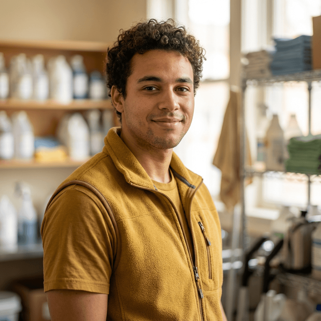 Robert Chen, reviewing pool materials and equipment