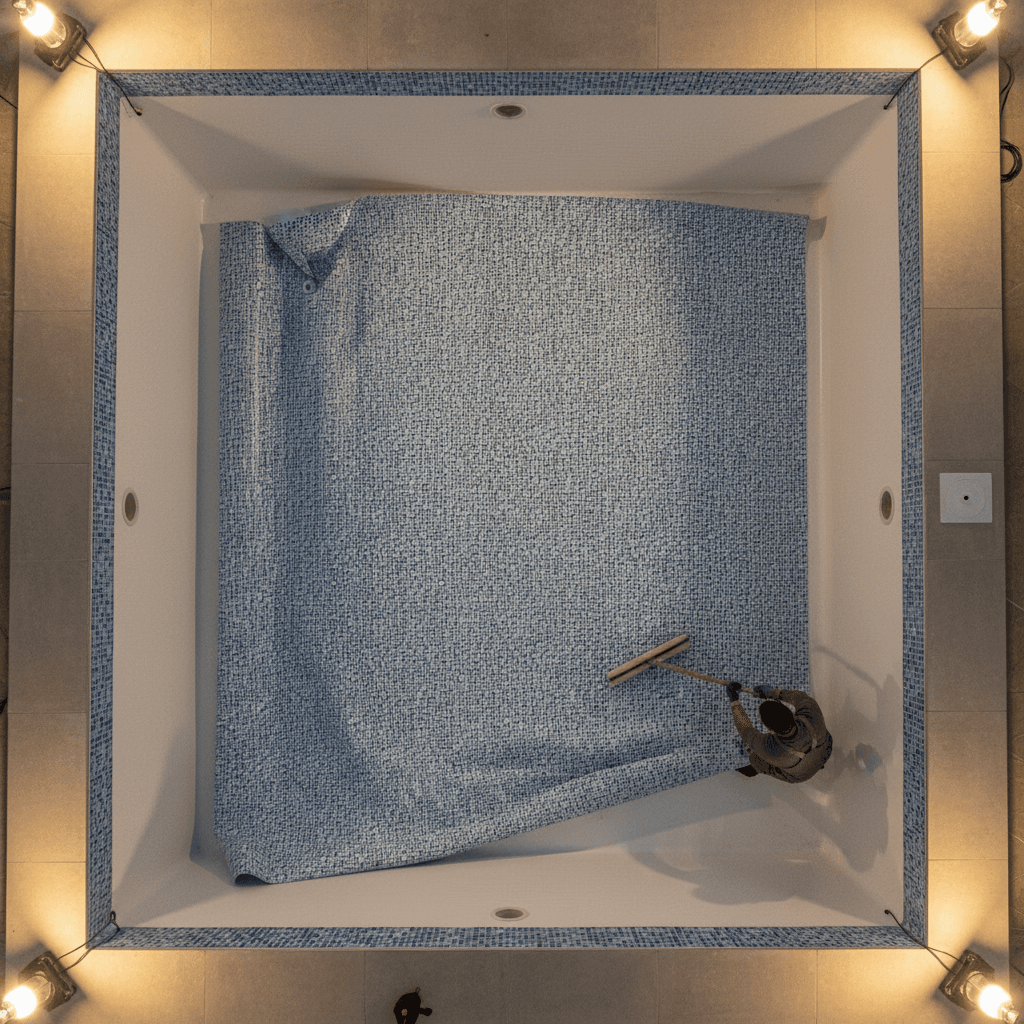 Swimming pool liner installation and preparation